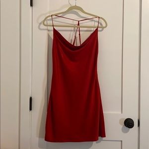 Red Satin Mini Dress
